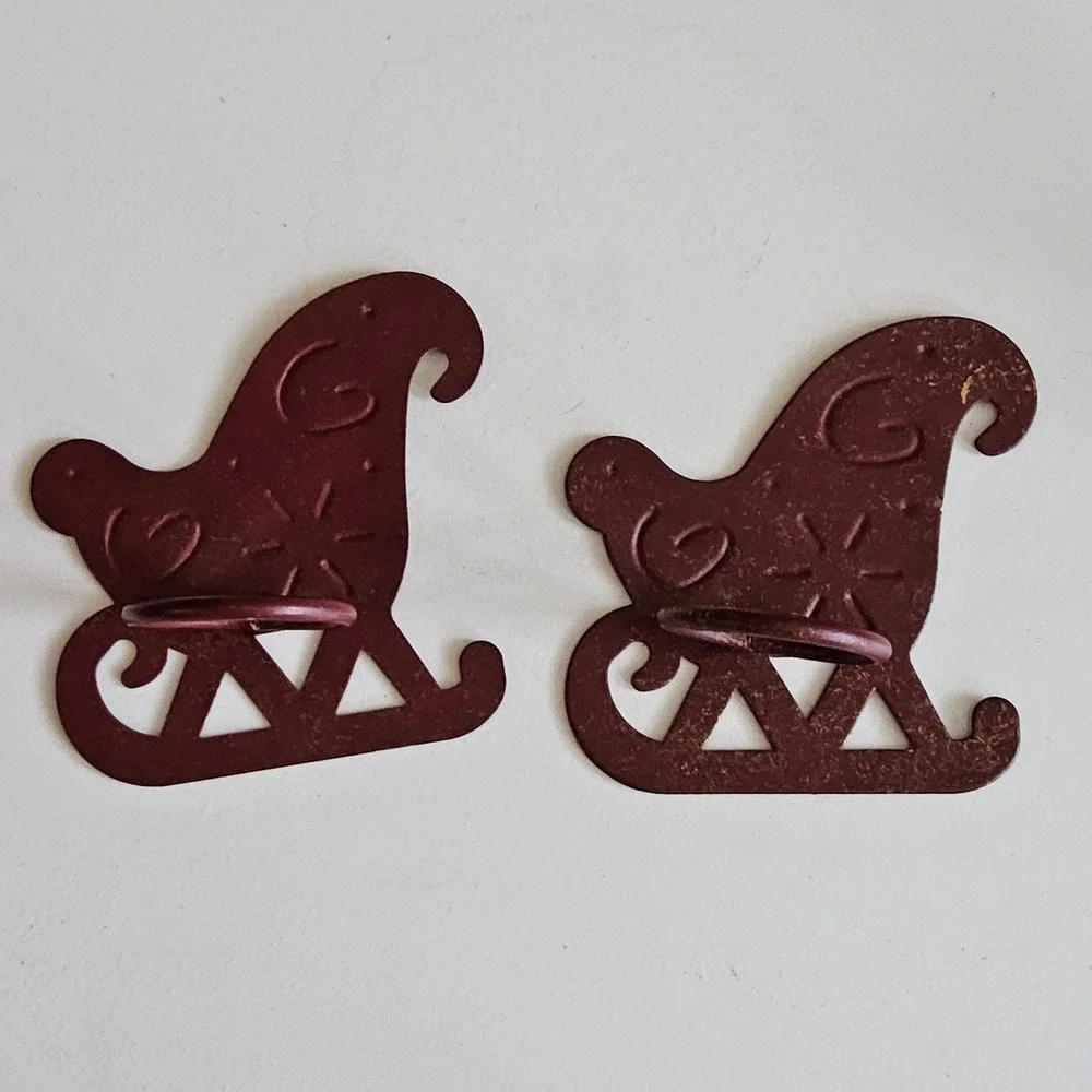 Vintage Christmas Napkin Ring Holders Set 8 Sleigh Bell Holiday‎ Decor Rustic